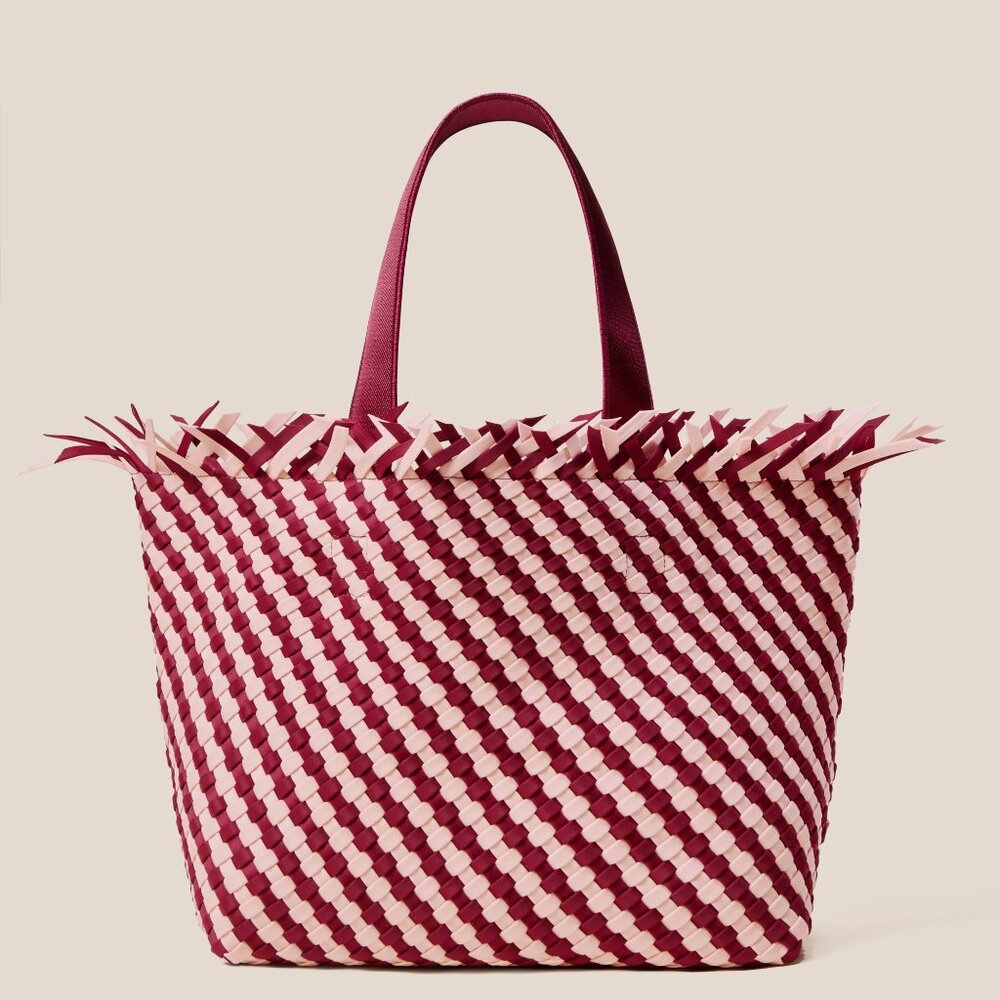 BNWT Naghedi Havana Medium Tote Stripe in Jaipur